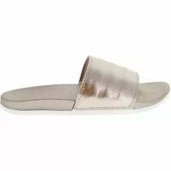 Adidas Adilette Cloudfoam Plus Logo Slides Sandals - Womens Metallic
