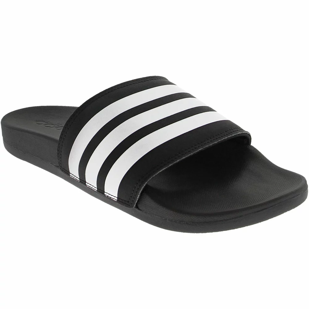 Adidas Adilette Cloudfoam Plus Logo Slides Sandals - Womens Black Black White - Image 2