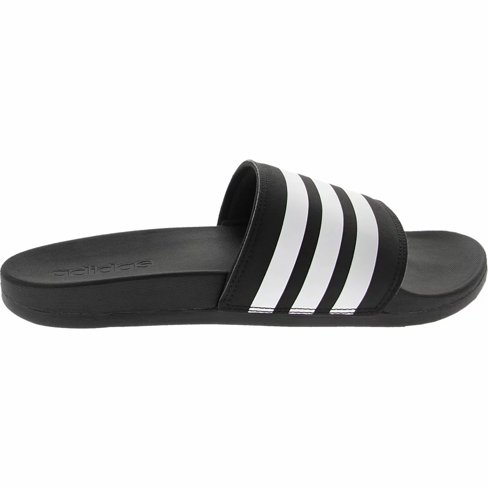 Adidas Adilette Cloudfoam Plus Logo Slides Sandals - Womens Black Black White