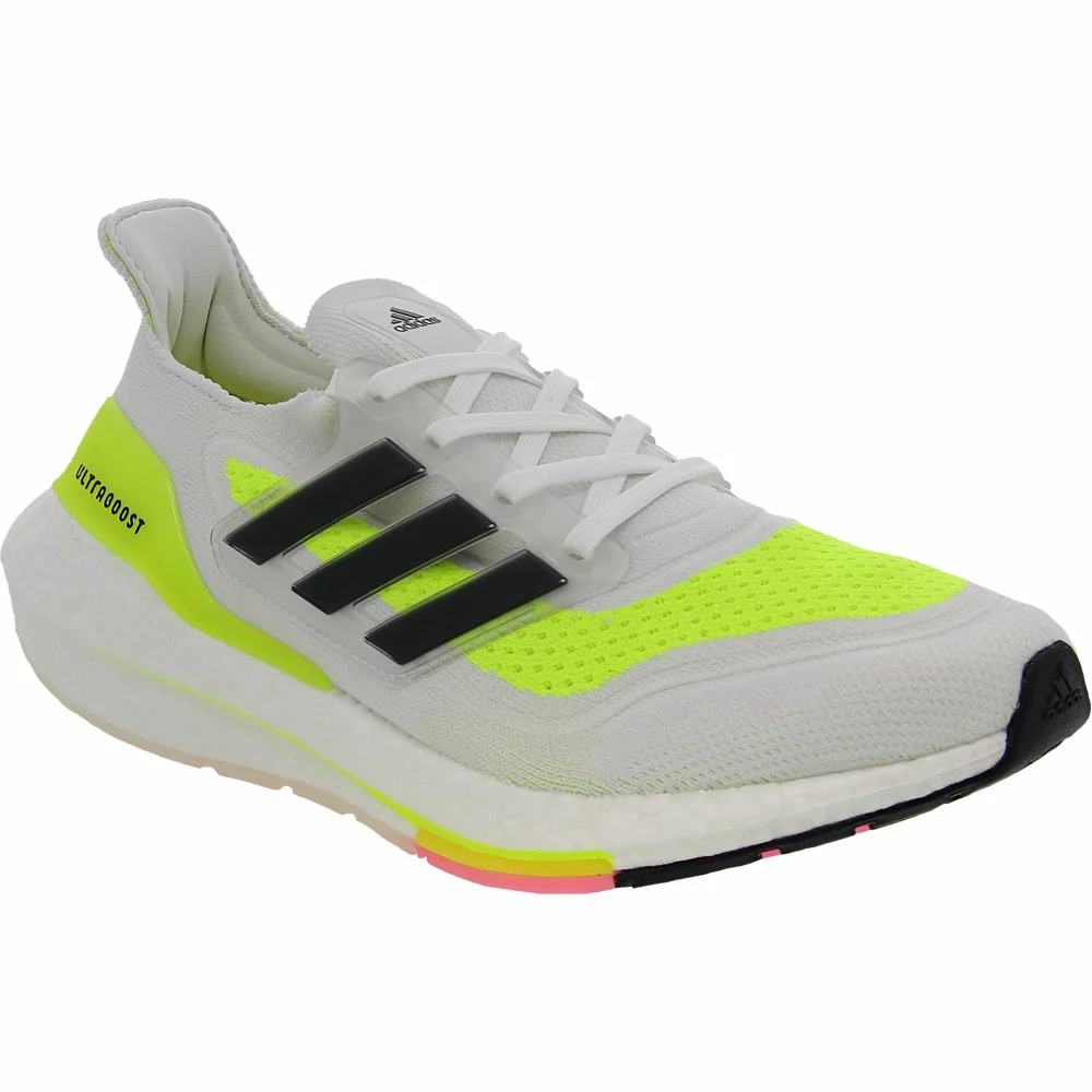 Adidas Ultraboost 21 Running Shoes - Womens White Black Yellow - Image 2