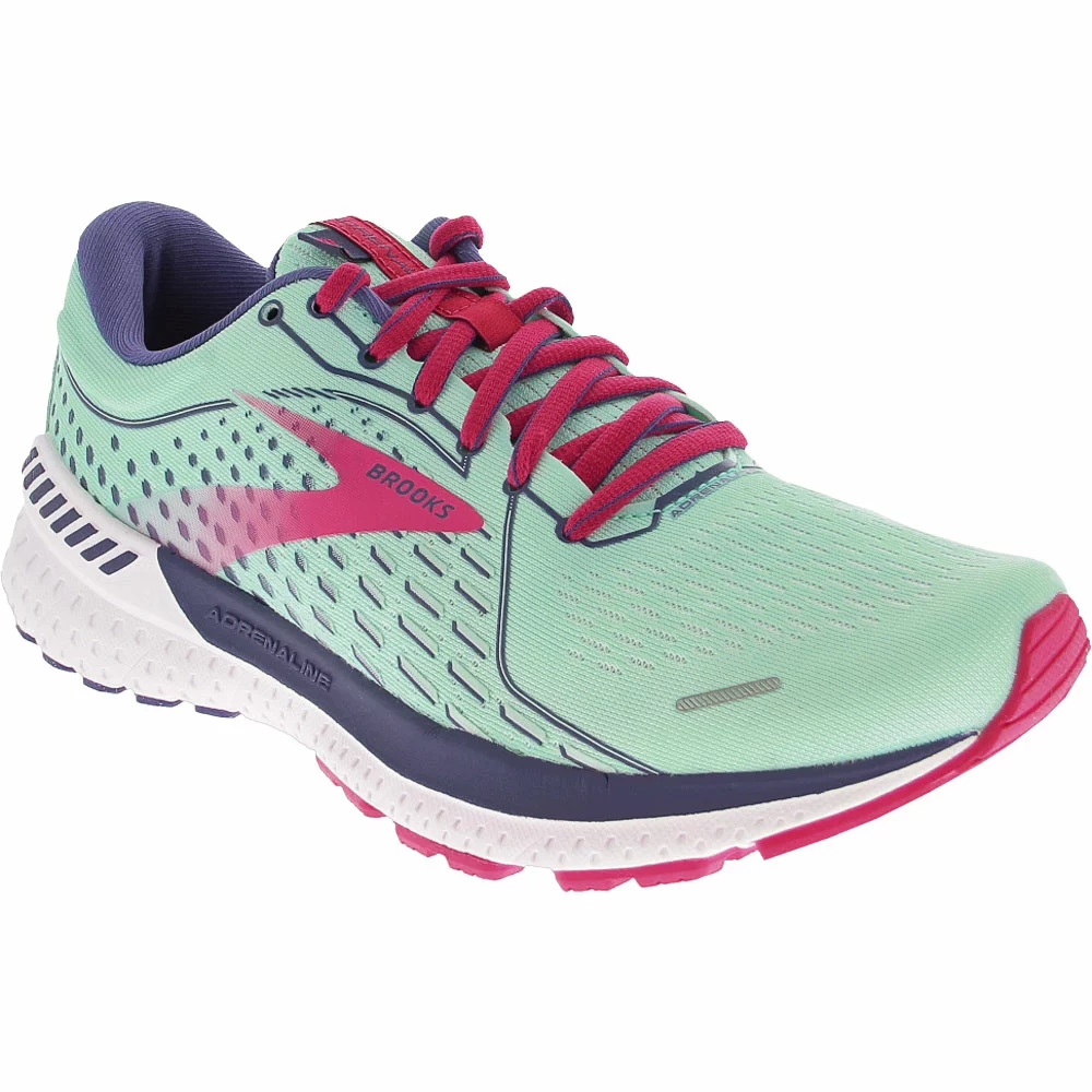 Brooks Adrenaline GTS 21 Running Shoes - Womens Yucca Navy Blue Fuchsia - Image 2