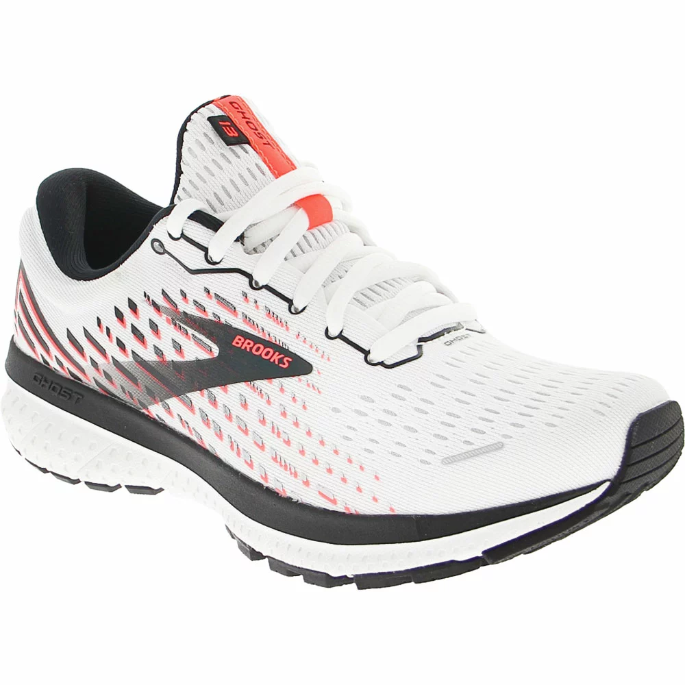 Brooks Ghost 13 Running Shoes - Womens White Pink - Image 2