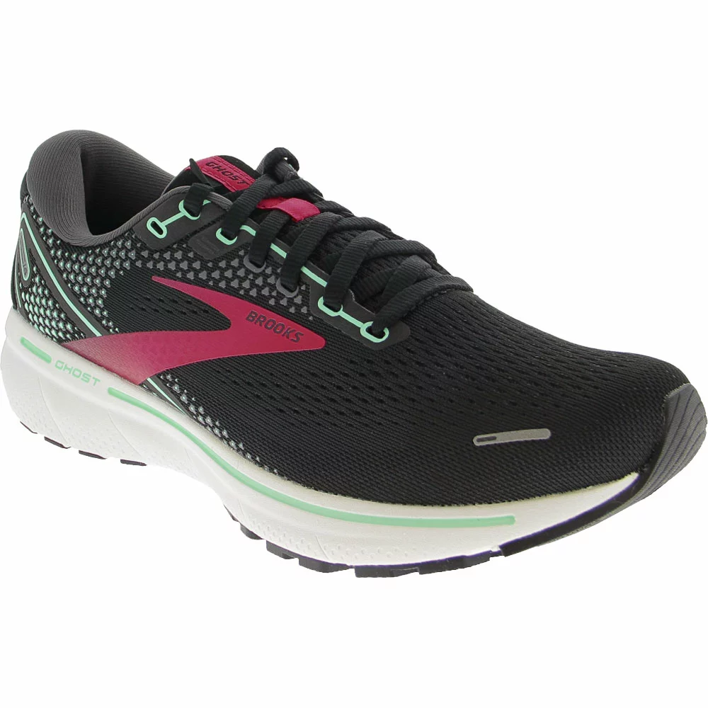 Brooks Ghost 14 Running Shoes - Womens Black Pink - Image 2