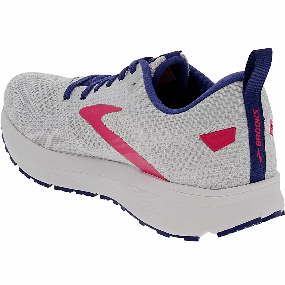 Brooks Revel 5 Running Shoes - Womens White Navy Pink - Image 3
