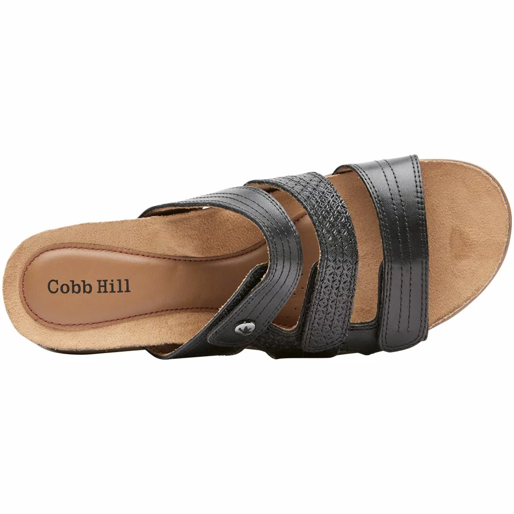 Cobb Hill May Slide Sandals - Womens Black - Image 3