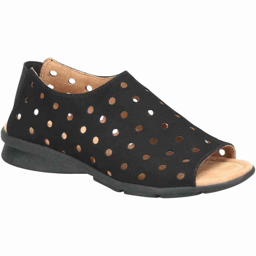 Comfortiva Petal Slip On Casual Shoes - Womens Black Nubuck - Image 2