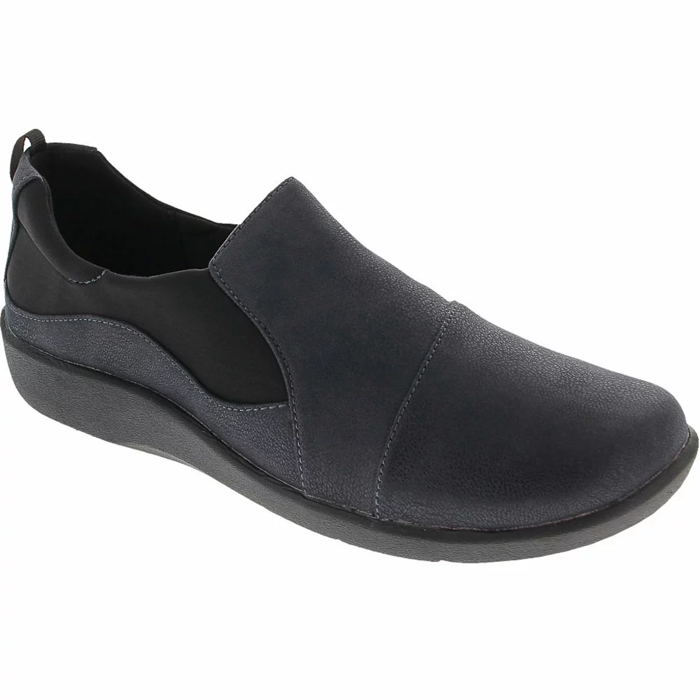 Clarks Sillian Paz Slip On Casual Shoes - Womens Navy - Image 2