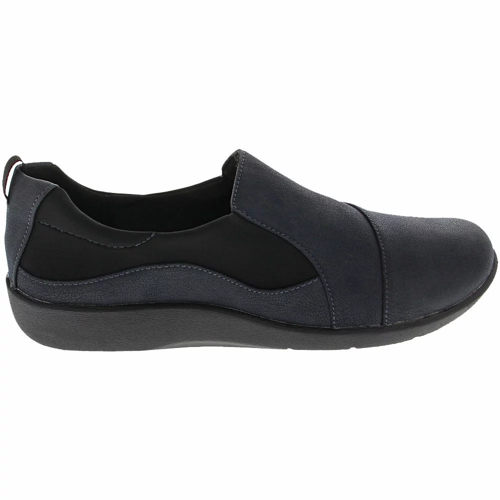 Clarks Sillian Paz Slip On Casual Shoes - Womens Navy