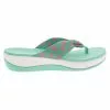 Clarks Arla Glison Flip Flops - Womens Aqua Textile Pink Flamingos