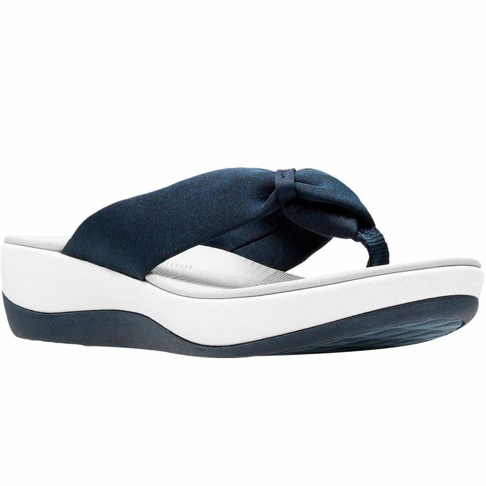 Clarks Arla Glison Flip Flops - Womens Blue White - Image 2