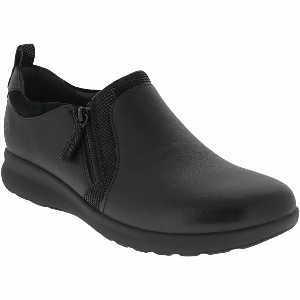 Unstructured By Clarks Adorn Zip Slip On Casual Shoes - Womens Black - Image 2