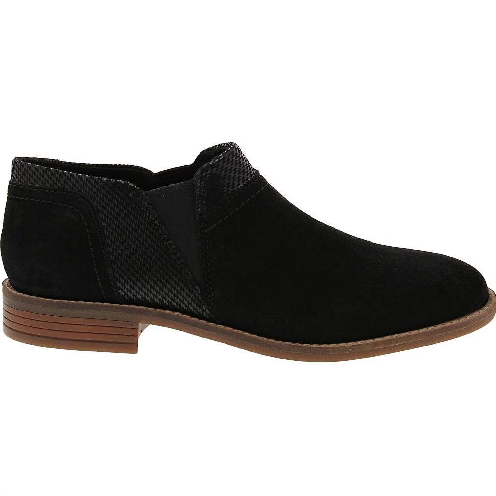 Clarks Camzin Mix Slip On Casual Shoes - Womens Black