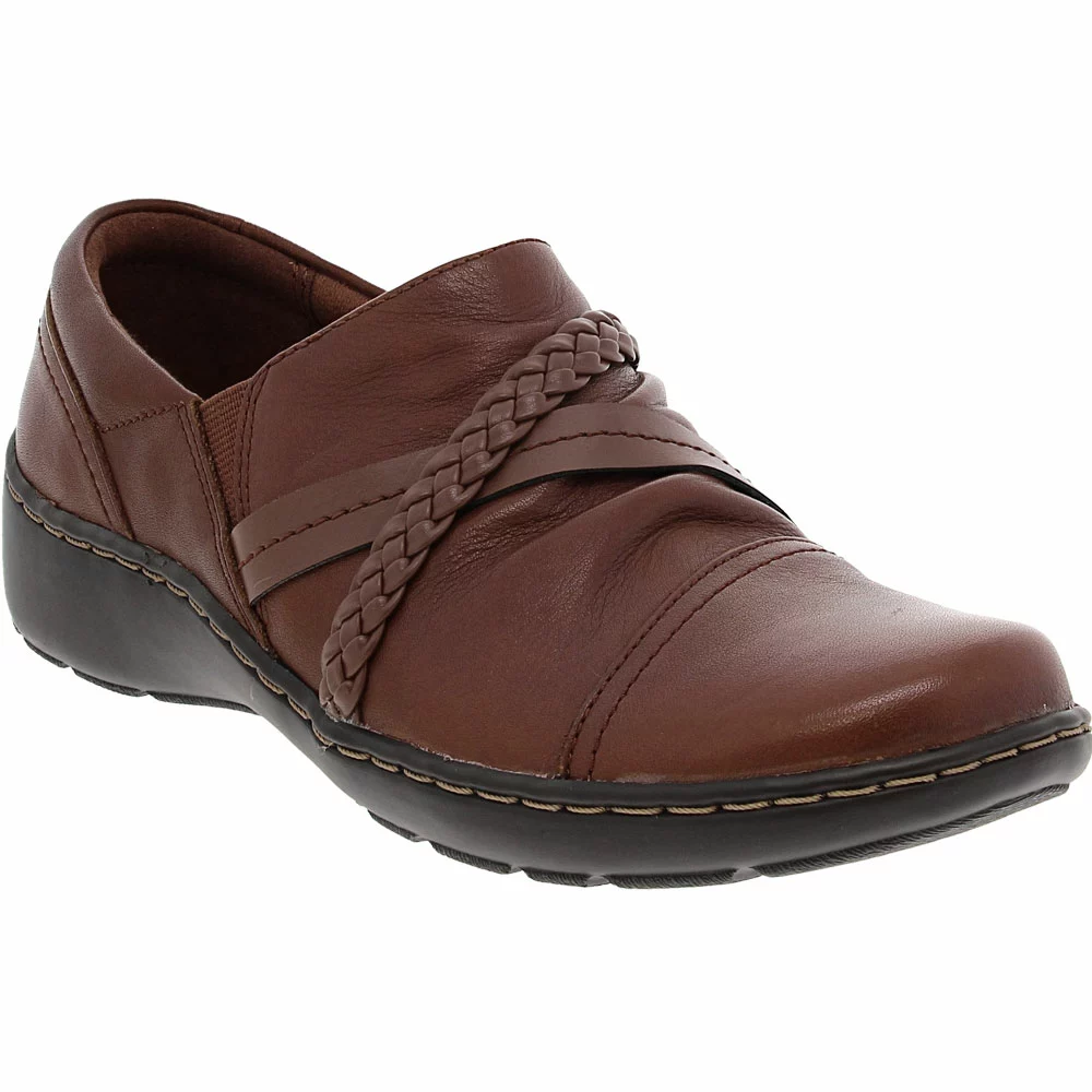 Clarks Cora Braid Slip On Casual Shoes - Womens Tan - Image 2