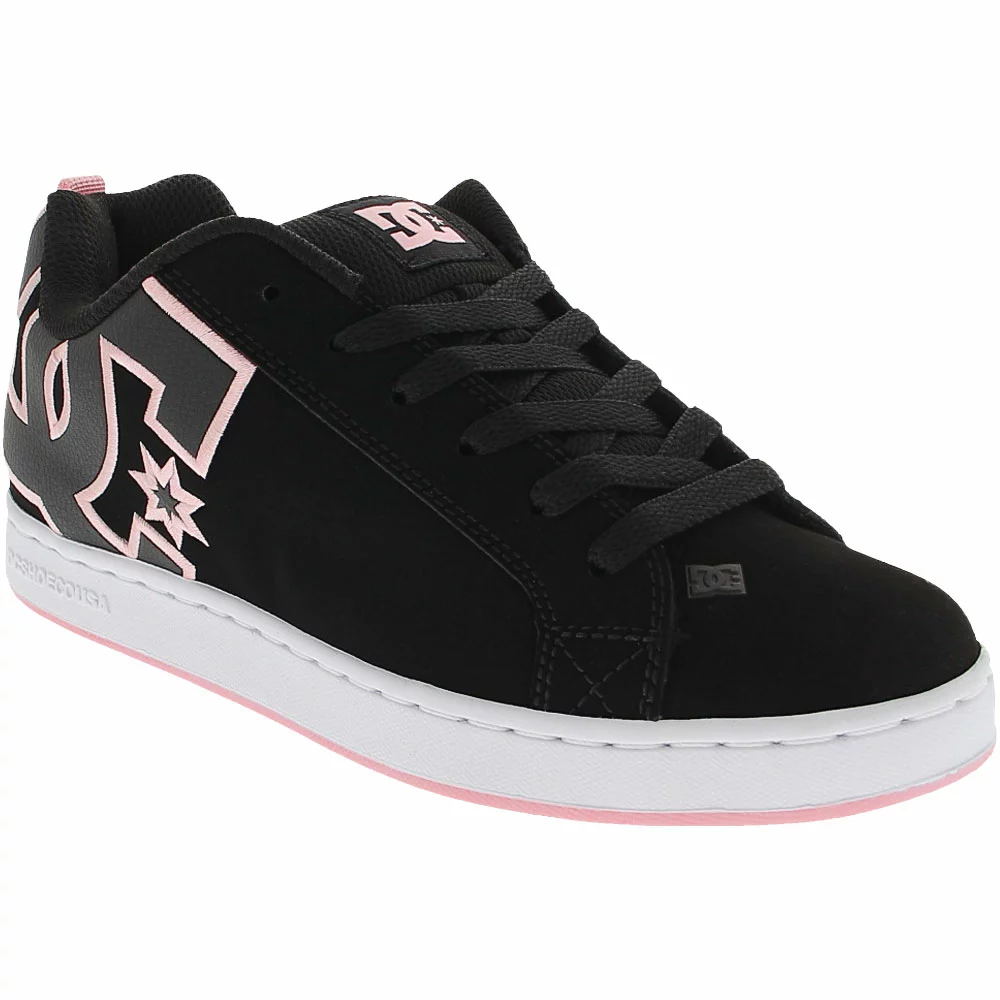DC Shoes Court Graffik Skate Shoes - Womens Black Pink Black - Image 2