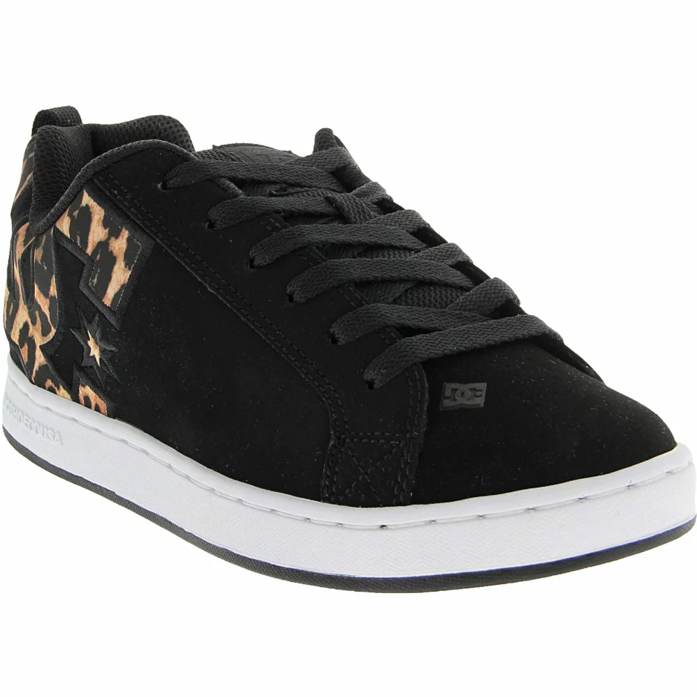 DC Shoes Court Graffik Skate Shoes - Womens Black White Black - Image 2