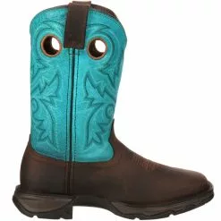 Durango Boots Durango Lady Rebel Turquoise Womens Safety Toe Work Boots Brown Turquoise