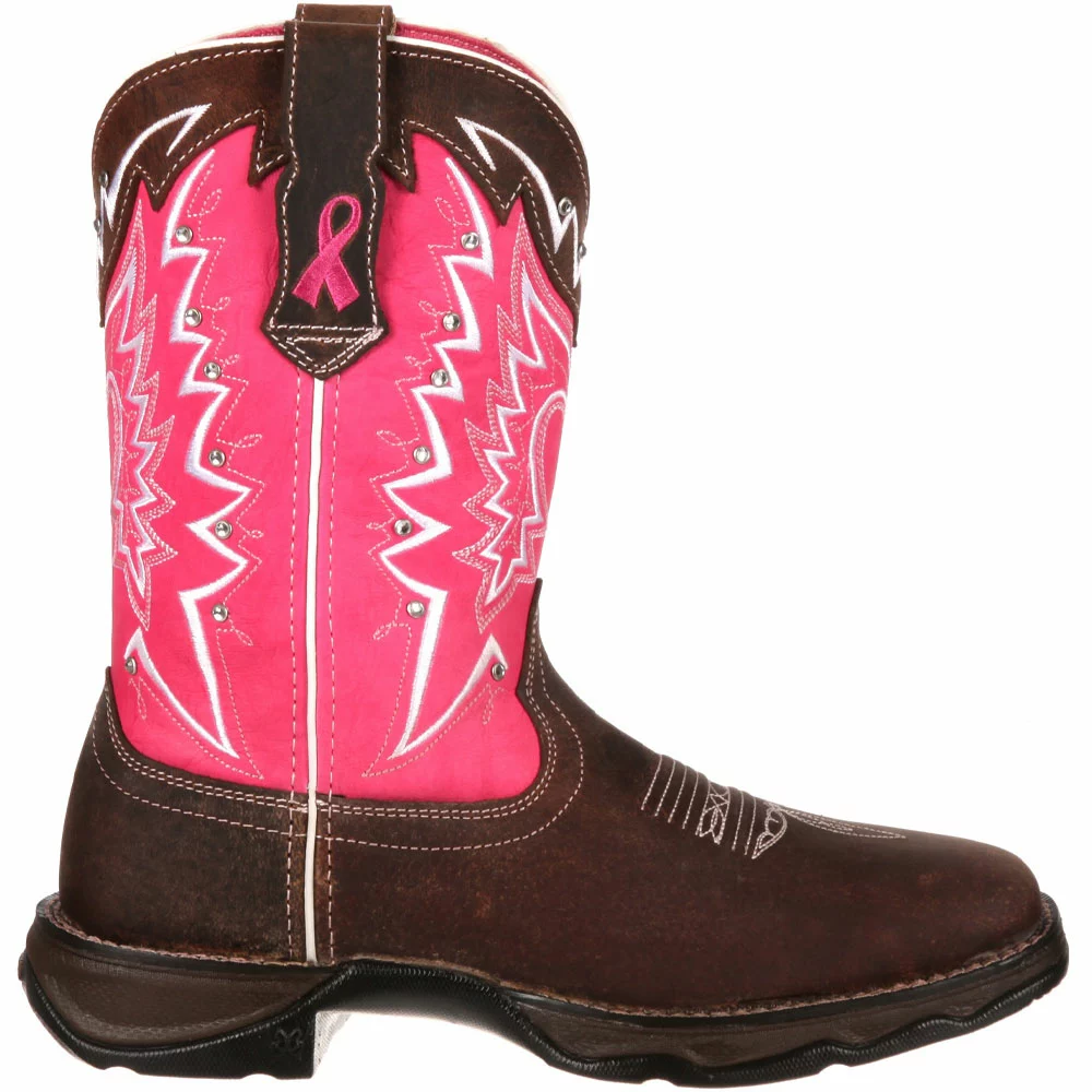Durango Boots Durango Benefiting Stefanie Spielman Womens Western Boots Dark Brown Pink