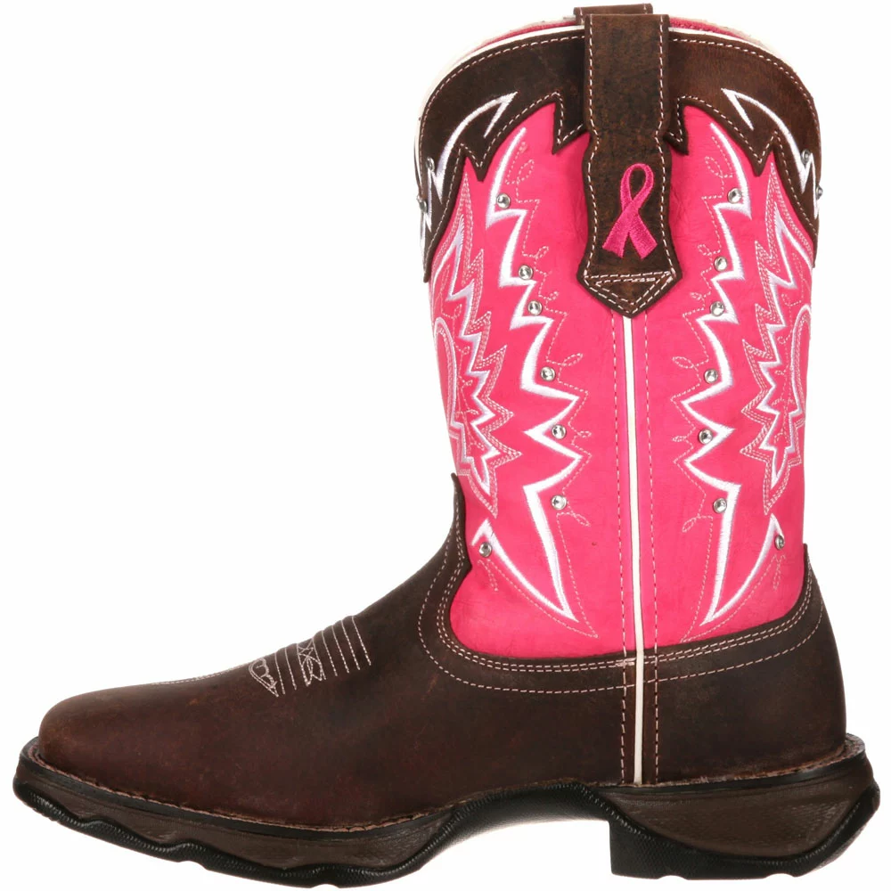 Durango Boots Durango Benefiting Stefanie Spielman Womens Western Boots Dark Brown Pink - Image 3