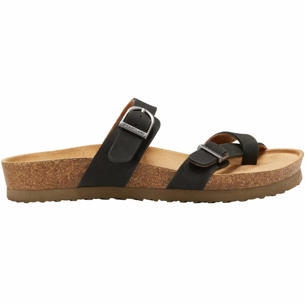 Eastland TiogoToe Loop Sandal - Womens Black Nubuck