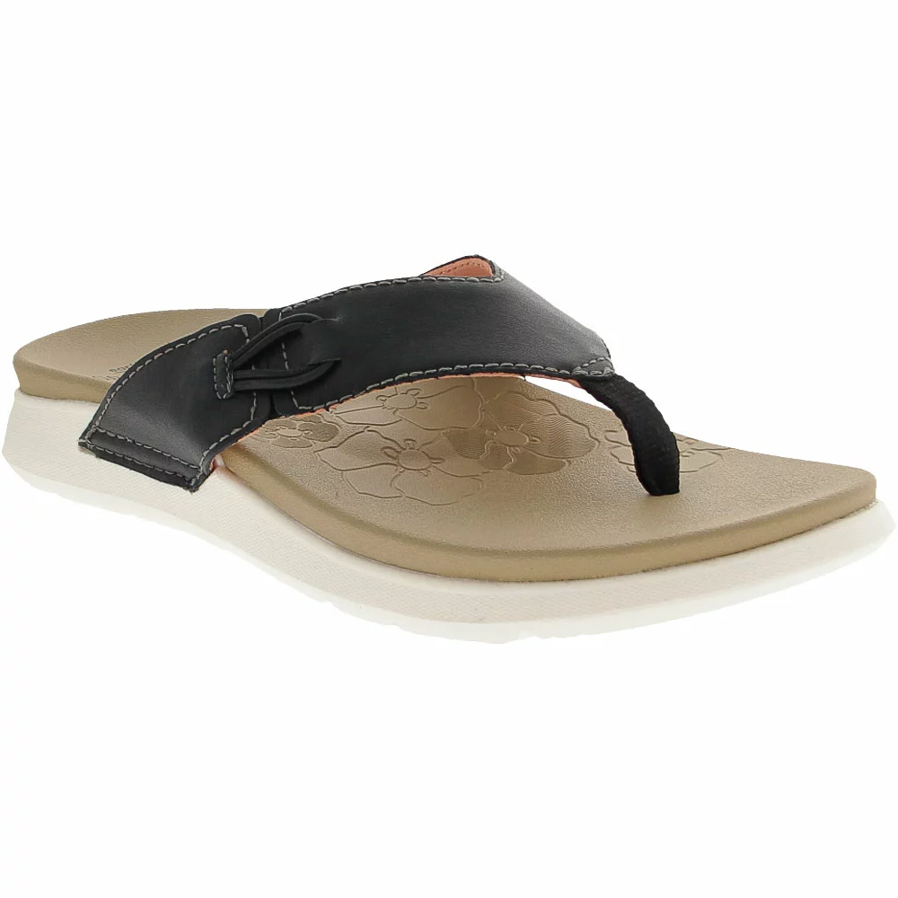 Earth Origins Dania Flip Flops Womens Sandals Black - Image 2