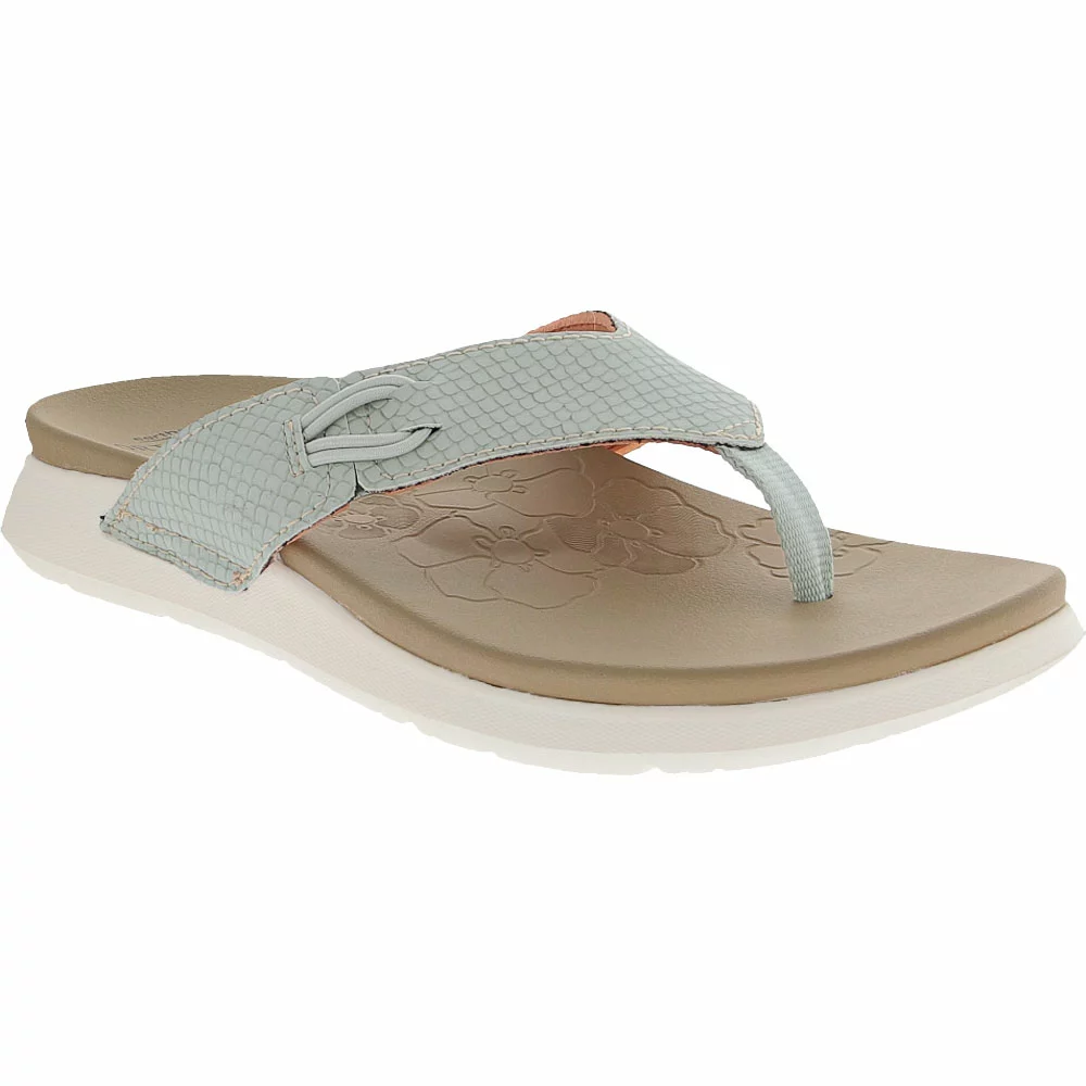 Earth Origins Dania Flip Flops Womens Sandals Dusty Blue - Image 2