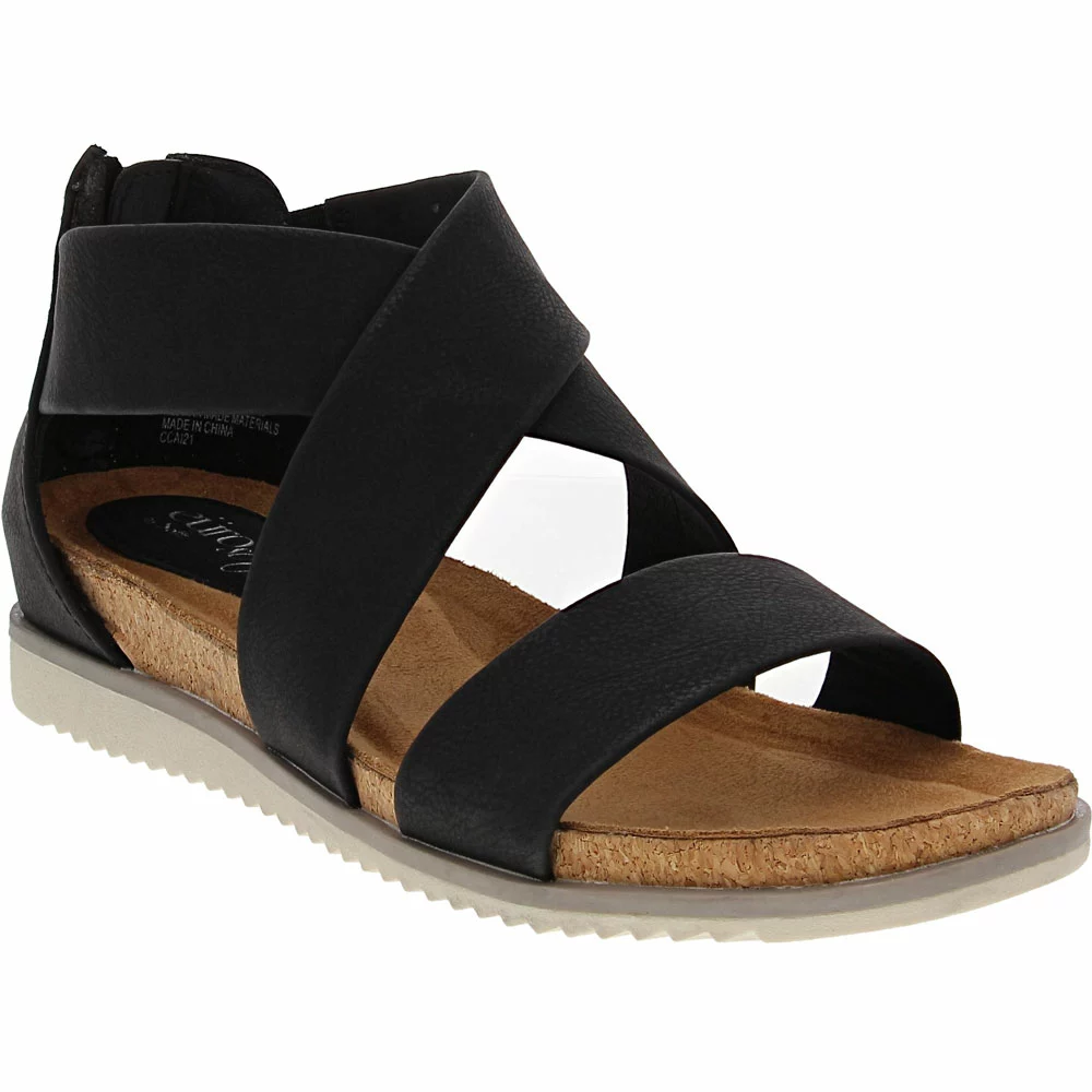 Eurosoft Landry II Wedge Womens Sandals Black - Image 2