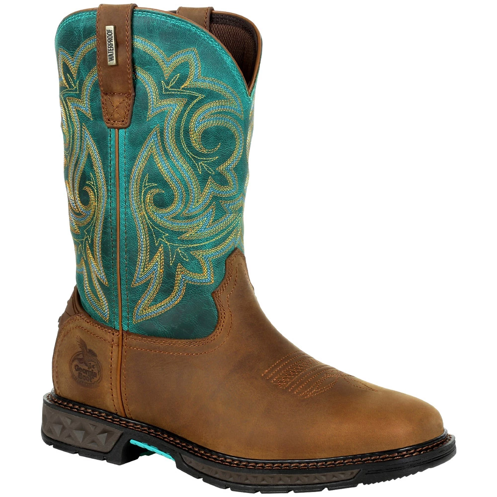 Georgia Boot Gb00395 Non-Safety Toe Work Boots - Womens Brown Turquoise - Image 2
