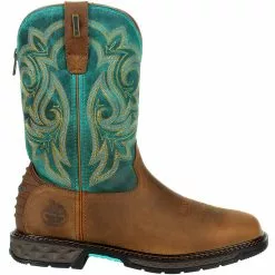 Georgia Boot Gb00395 Non-Safety Toe Work Boots - Womens Brown Turquoise