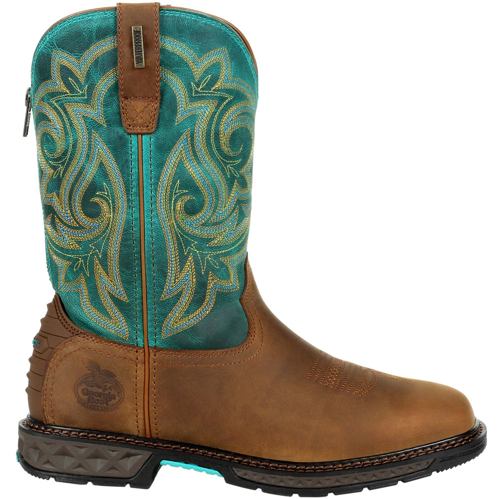 Georgia Boot Gb00395 Non-Safety Toe Work Boots - Womens Brown Turquoise