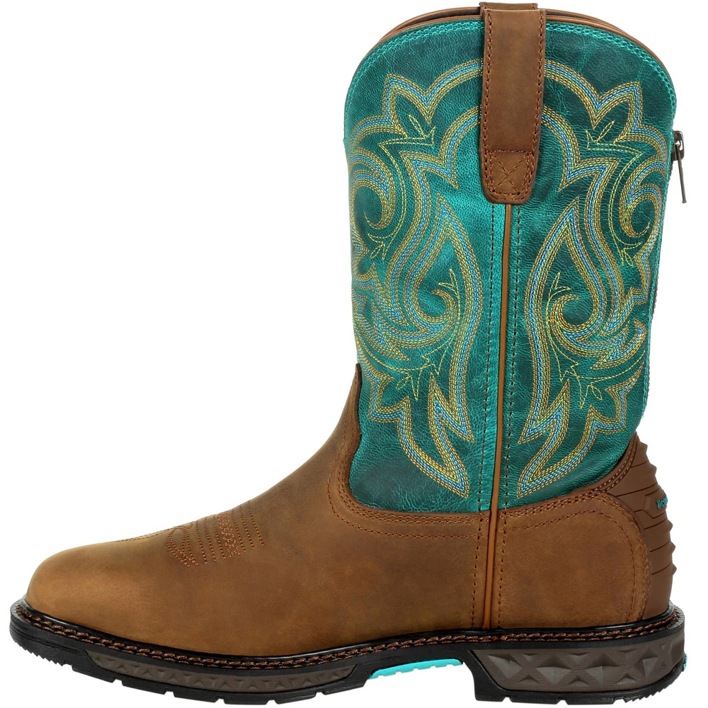 Georgia Boot Gb00395 Non-Safety Toe Work Boots - Womens Brown Turquoise - Image 3