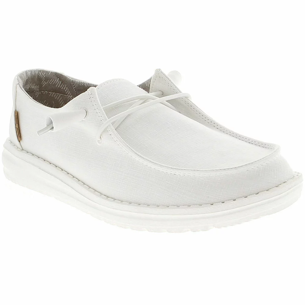 Hey Dude Wendy Chambray Slip On Casual Shoes - Womens Chambray White - Image 2