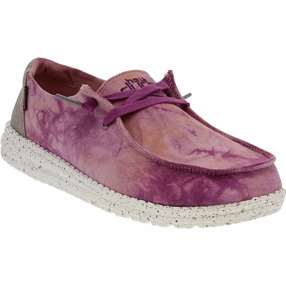 Hey Dude Wendy Tie Dye Womens Slip On Casual Shoes Violet Ombre - Image 2