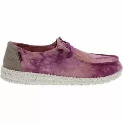 Hey Dude Wendy Tie Dye Womens Slip On Casual Shoes Violet Ombre