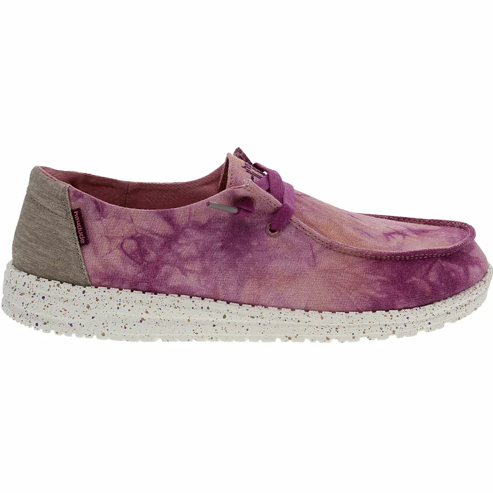 Hey Dude Wendy Tie Dye Womens Slip On Casual Shoes Violet Ombre