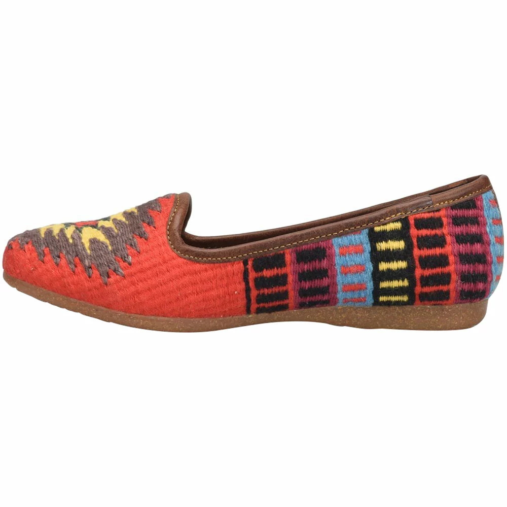 Born Giselle Womens Slip On Casual Shoes Red Cotton Multi - Image 3