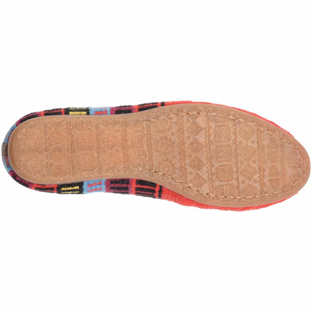 Born Giselle Womens Slip On Casual Shoes Red Cotton Multi - Image 4