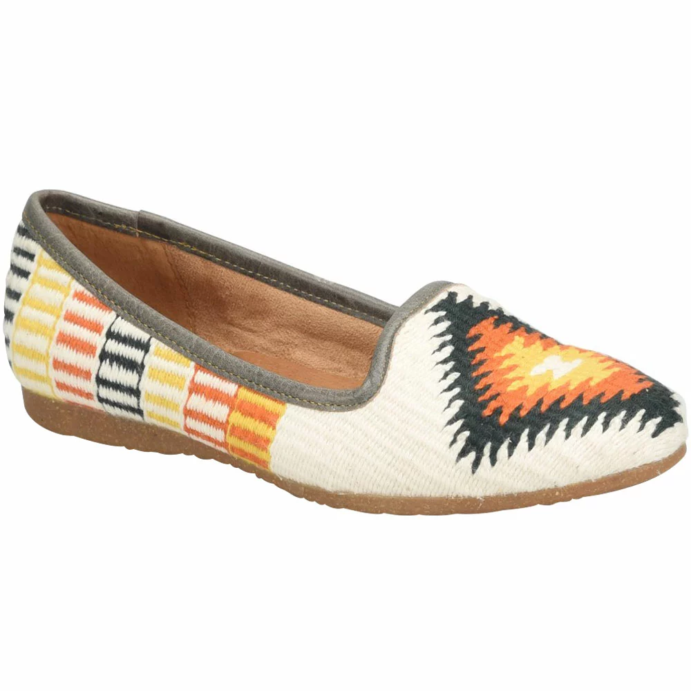Born Giselle Womens Slip On Casual Shoes White Cotton Multi - Image 2