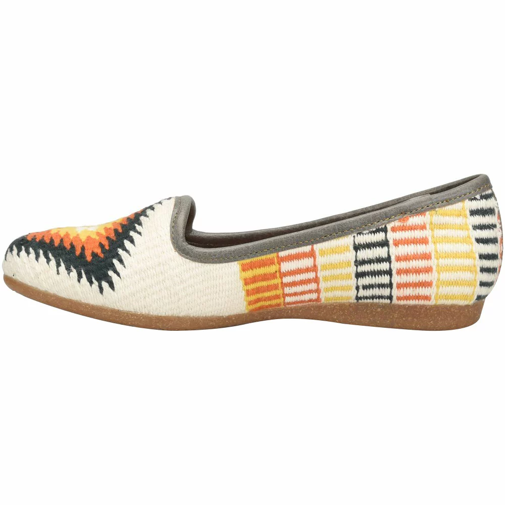 Born Giselle Womens Slip On Casual Shoes White Cotton Multi - Image 3