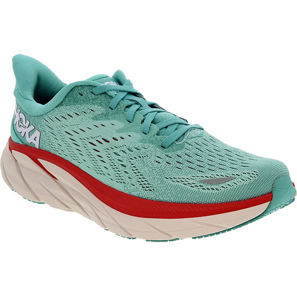 Hoka One One Clifton 8 Running Shoes - Womens Aquarelle Eggshell Blue - Image 2
