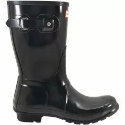 Hunter Original Short Gloss Rain Boots - Womens Black
