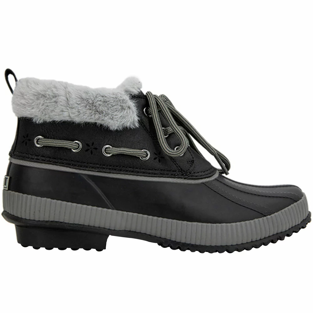 JBU Maria Waterproof Womens Duck Boots Black