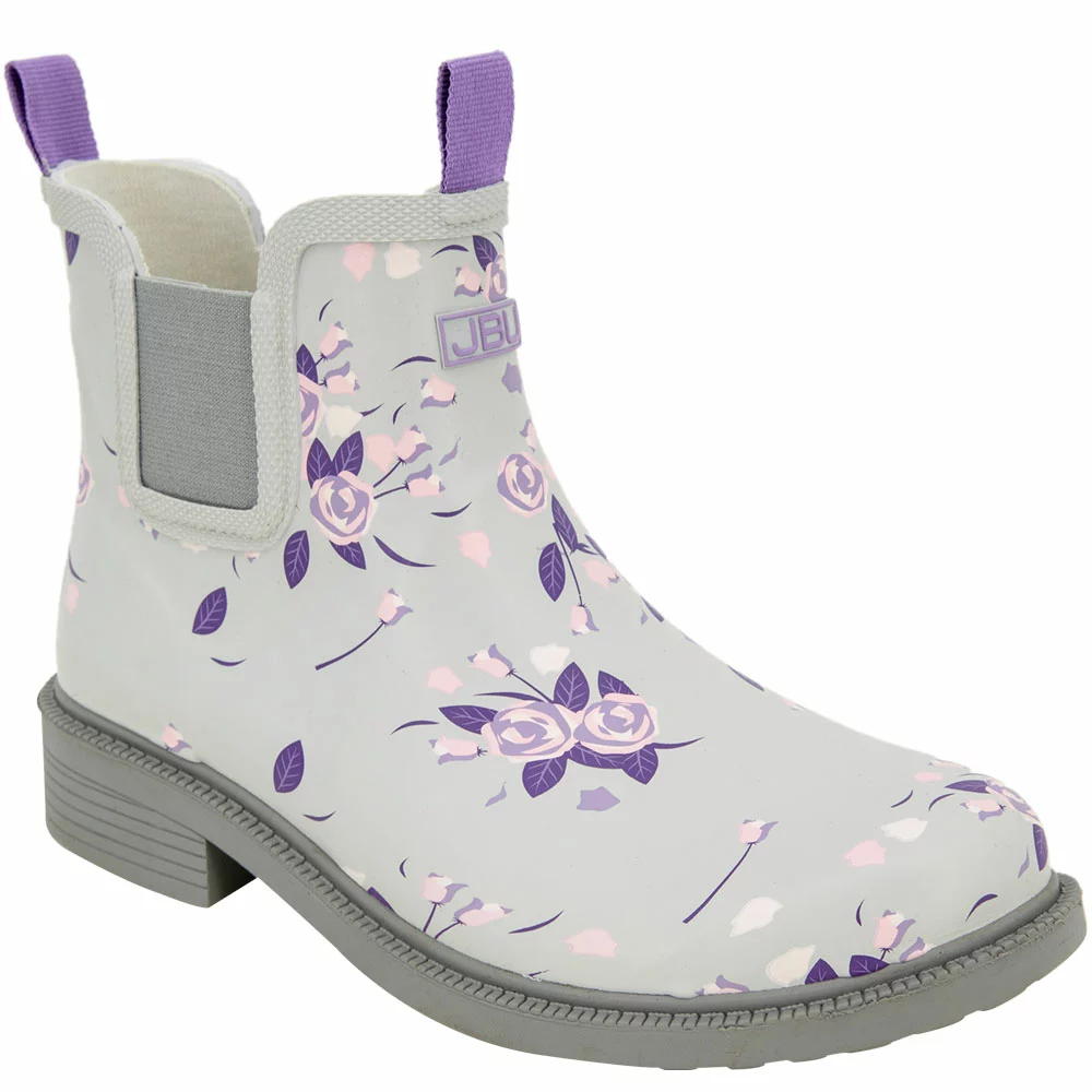 JBU Chelsea Rain Boots - Womens Light Grey Floral Print - Image 2