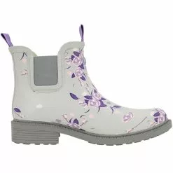 JBU Chelsea Rain Boots - Womens Light Grey Floral Print