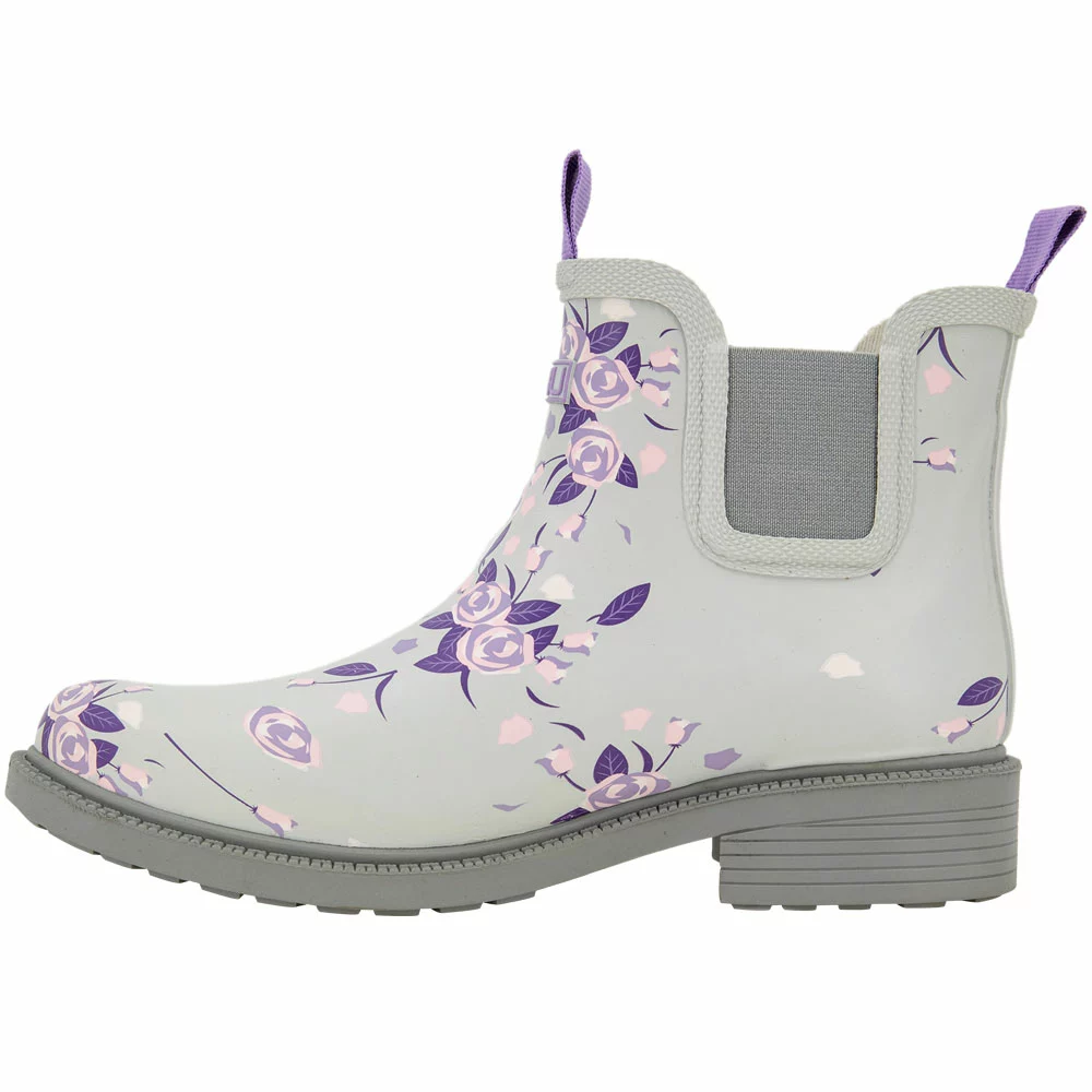 JBU Chelsea Rain Boots - Womens Light Grey Floral Print - Image 3