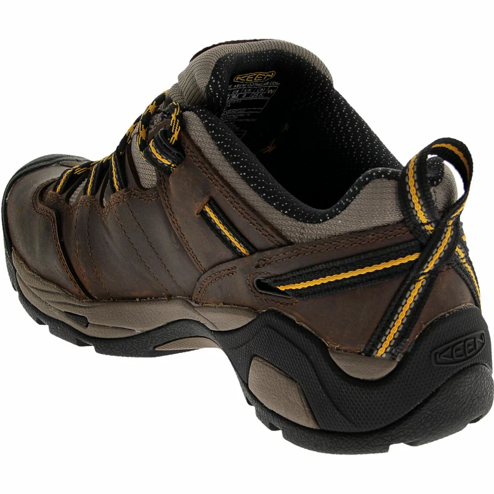 KEEN Utility Boots KEEN Utility Detroit Xt Met Lo Safety Toe Work Shoes - Womens Cascade Brown Golden Rod - Image 3