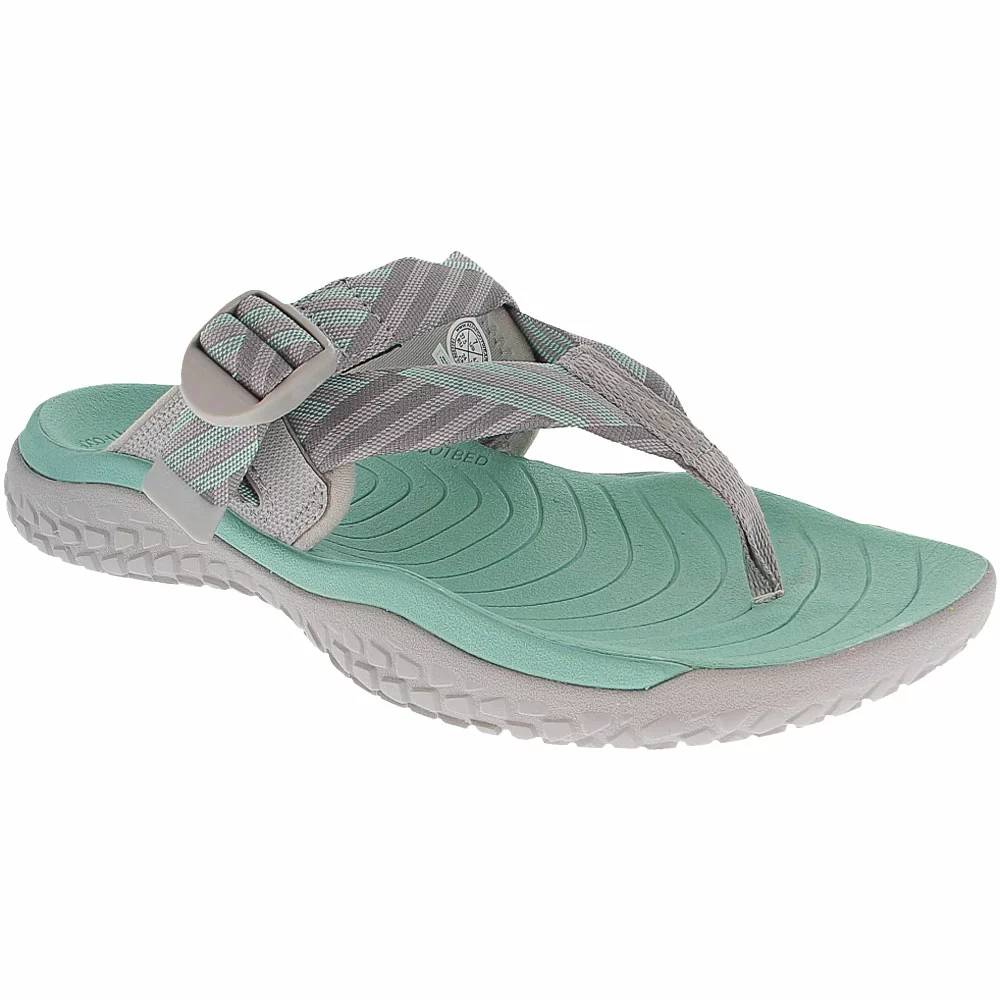 KEEN Solr Toe Post Water Sandals - Womens Light Gray Ocean Wave - Image 2