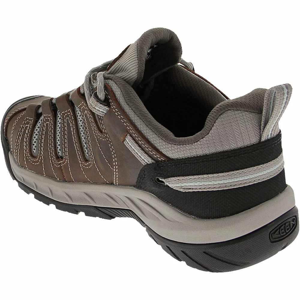 KEEN Utility Boots KEEN Utility Flint 2 Low Safety Toe Work Boots - Womens Cascade Brown Surf Spray - Image 3
