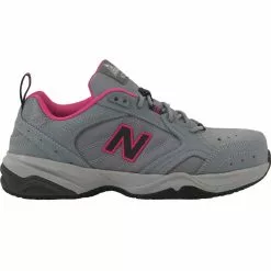 New Balance Work Suede 627 Steel Toe Work Shoes - Womens Grey Pink