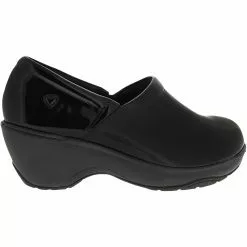 Nurse Mates Bryar Clog Patent Duty Shoes - Womens Black Crinkle Patent