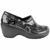 Nurse Mates Bryar Clog Patent Duty Shoes - Womens Dark Grey Paisley
